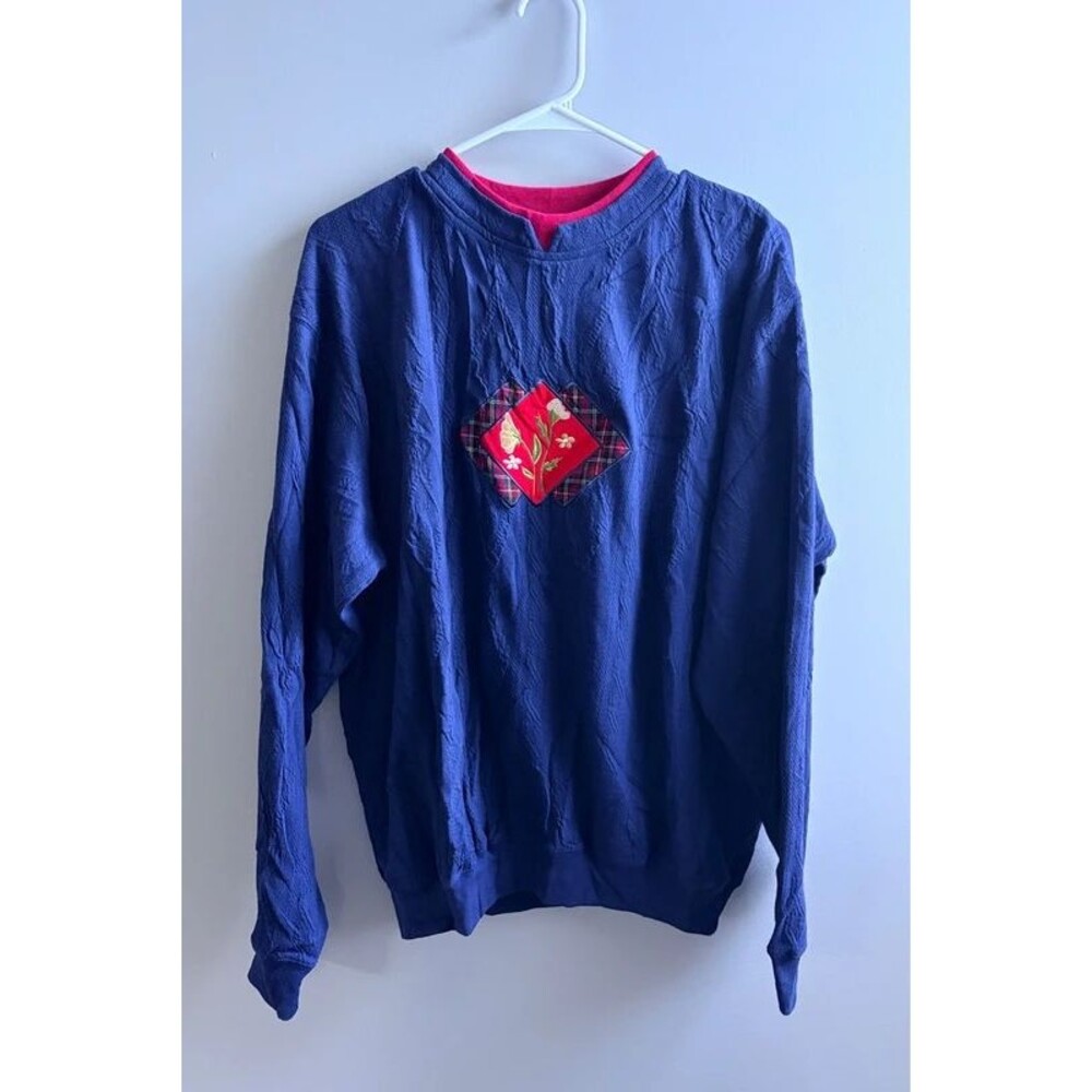Vintage 90s Grandma Chic Textured Floral Sweatshirt, fall, holidays, casual